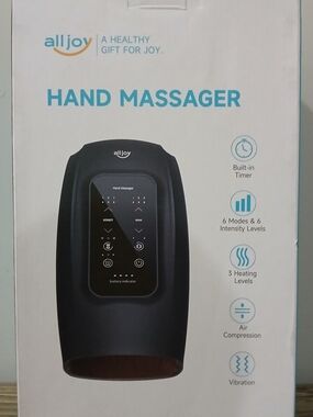 ALLOY Black Hand Massager with Heat & Air Compression